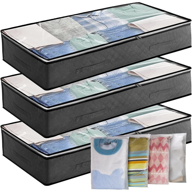 Brayden Studio 3 Piece Fabric Underbed Storage Set Wayfair.co.uk